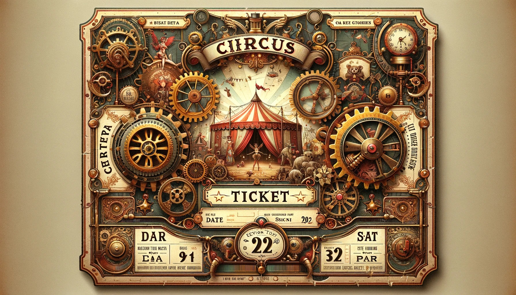 Steampunk Circus Ticket: A Whimsical Adventure