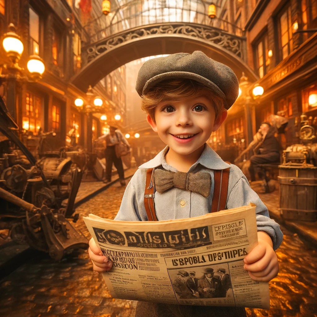 Steampunk Newsboy: A Nostalgic Charm