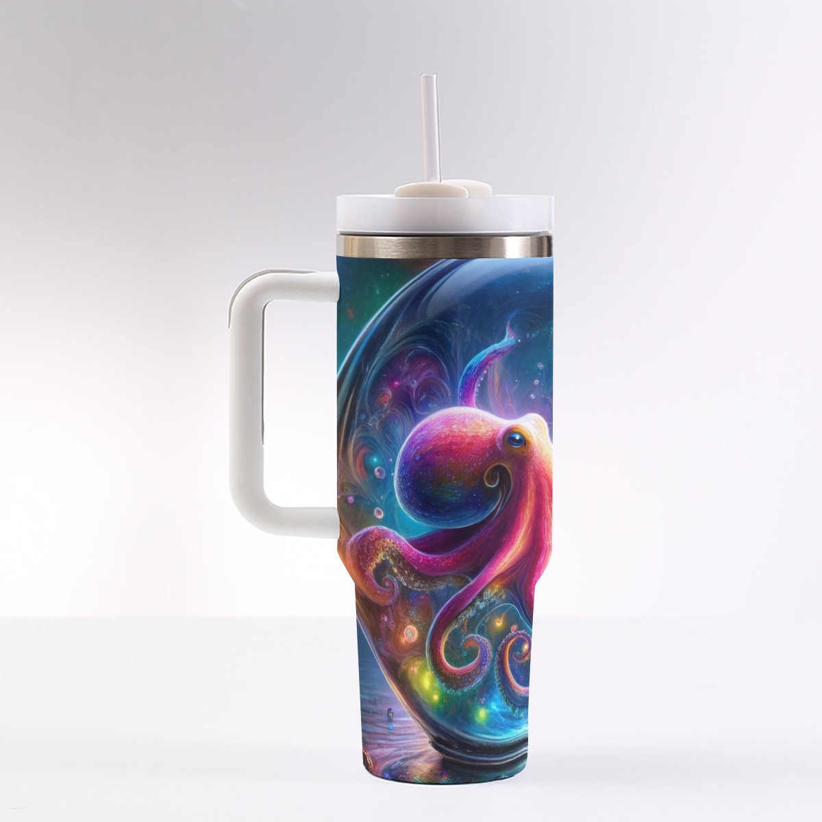 A colorful octopus tumbler from the Sip Society Collection, perfect for marine life and art lovers alike.