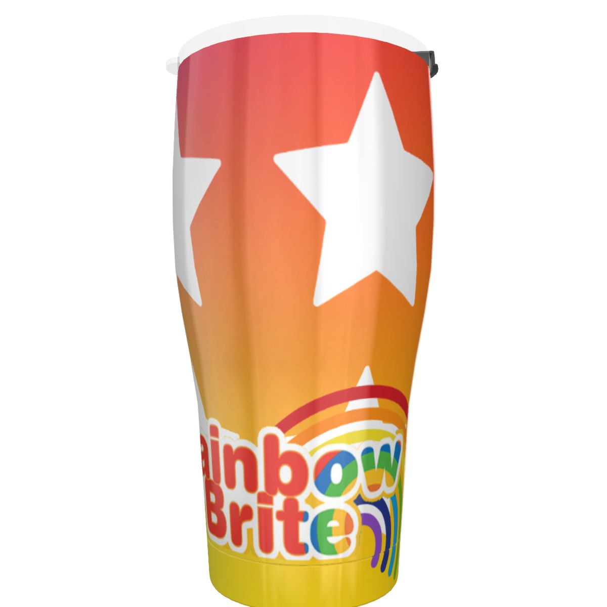 Rainbow Girl 30oz Cone Tumbler with retro colorful design for hot and cold drinks