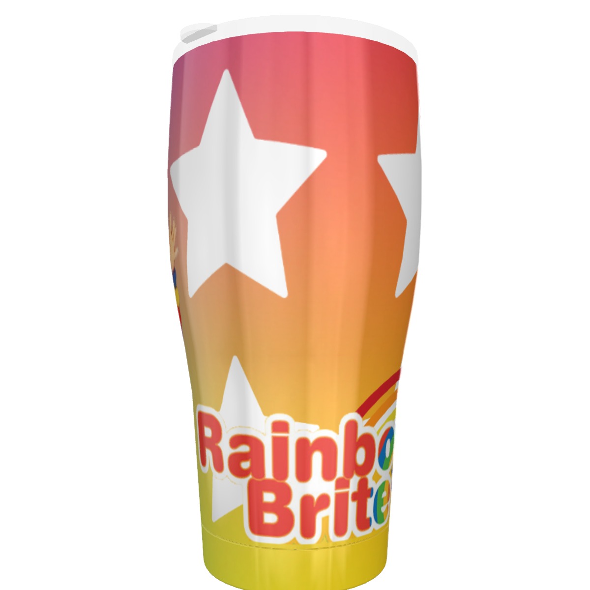 Rainbow Girl 30oz Cone Tumbler with retro colorful design for hot and cold drinks