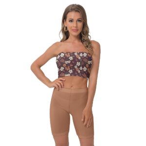 A lightweight floral bandeau top from the Blooming Ember Collection, perfect for chic, casual outfits.