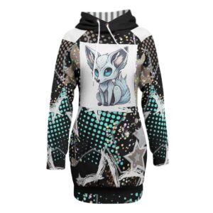 Get cozy and chic with the Star Fox Raglan Pullover Hoodie Dress. Designed with a blend of bold star patterns, a cute fox illustration, and sporty raglan sleeves, this hoodie combines comfort and fashion seamlessly. Whether worn as a dress or layered, it’s a versatile must-have for your wardrobe.