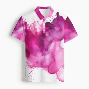 Embrace the chaos with the Pink Abstract Flow Polo Shirt. A vibrant and artistic design, this shirt transforms your everyday wardrobe into a canvas of creativity. Lightweight and versatile, it’s the perfect blend of comfort and standout style.