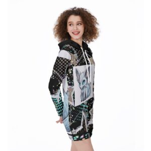 The Star Fox Women’s Long Hoodie Dress offers the perfect mix of comfort, style, and celestial charm. Featuring a cosmic fox print and starry accents, this long hoodie is a versatile must-have for fashion-forward individuals.