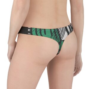 Empower your style with the Never Give Up Thong Underwear. The bold, motivational lettering paired with a chic black and green design makes this thong the perfect choice for those who live life with determination. Comfortable and stylish, it’s a wardrobe essential for confident go-getters.