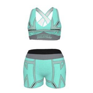 Take your fitness game to the next level with the Minted Rebellion Sports Bra & Shorts Set. Featuring vibrant mint tones with bold accents, this set is perfect for any workout or athleisure look. The supportive bra and flexible shorts work together to provide unmatched comfort and style. Be ready to rebel against ordinary gym wear!