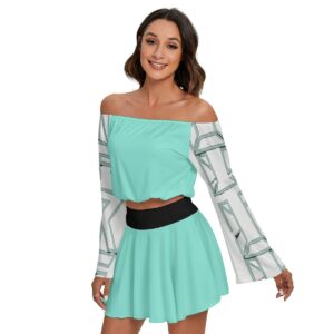 Effortlessly stylish and unapologetically bold, the Minted Rebellion Off-Shoulder Two-Piece Set is your go-to outfit for standing out in any crowd. Featuring a chic off-shoulder crop top with statement sleeves and a matching mint skirt, this set is a perfect balance of comfort and edge.