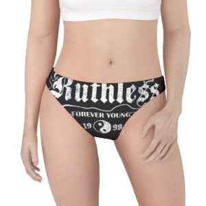 Celebrate timeless boldness with the Ruthless Forever Young Thong Underwear. Designed for those who embrace life with a fearless attitude, this thong combines comfort, style, and an unforgettable message. Perfect for any occasion, it's a statement piece you'll want to wear every day.