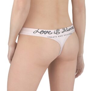 Bold and inspiring, the Love Is Living Thong Underwear offers a unique mix of softness and strength. With its minimalist blush tones and empowering text design, this thong is more than lingerie—it’s a statement. Perfect for comfortable, everyday wear with a touch of elegance.