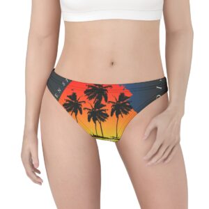 Bring the beach to your wardrobe with the Tropical Sunset Thong Underwear. This colorful design combines comfort and style, with a seamless fit and a sunset-inspired pattern that evokes dreams of warm breezes and sandy shores. Perfect for free spirits and sunseekers alike.