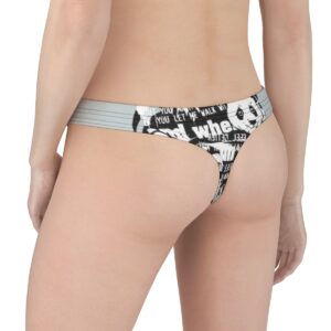 Make every day a little more fun with the Panda Print Thong Underwear. This graphic piece blends whimsical panda imagery with edgy text design in a versatile black-and-white palette. Lightweight, stylish, and designed for everyday comfort.