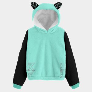 Snuggle up in style with the Minted Rebellion Sherpa Hoodie! From the super-soft Sherpa material to the fun ear-topped hood and bold geometric design, this hoodie is perfect for staying warm without compromising on personality.