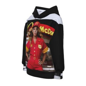 Show off your love for bold fashion and pop icons with the Bey@McD Hoodie. This standout hoodie blends comfort with a cultural nod, making it a must-have for trendsetters.