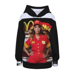 Show off your love for bold fashion and pop icons with the Bey@McD Hoodie. This standout hoodie blends comfort with a cultural nod, making it a must-have for trendsetters.