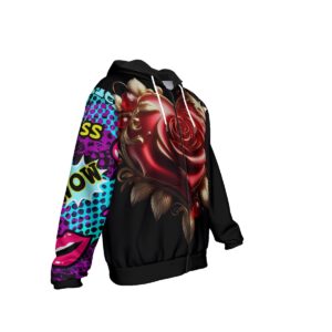 The Pop Rose Heavy Fleece Zip Hoodie redefines streetwear with its bold rose graphic on the front and vibrant pop art details on the sleeves. Perfect for those who love mixing elegance with a splash of fun, this hoodie keeps you cozy and stylish all day.