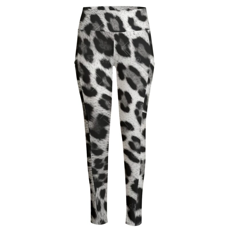 Channel the effortless power of the snow leopard in these monochrome statement leggings. Designed for the modern adventurer, the Snow Leopard Luxe Leggings combine fierce fashion with all-day comfort.