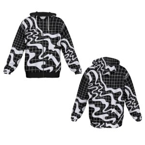 Break away from the ordinary with the Monochrome Gridflow Hoodie, designed for those who love a statement piece. The intricate grid and abstract white patterns create a futuristic aesthetic, while the soft, breathable fabric ensures all-day comfort. Turn heads wherever you go with this sleek and modern design.