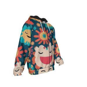 Bloom with happiness in the Flower Power Fun Heavy Fleece Hoodie! With its colorful flowers and happy faces, this hoodie is a wearable mood booster. The heavy fleece fabric ensures all-day comfort and warmth while the lively design guarantees you’ll stand out wherever you go. Be fun, be vibrant, be you!