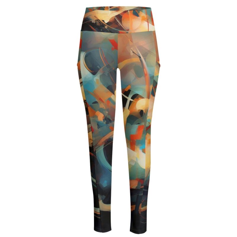 Unleash your inner artist with the Vivid Motion Abstract Leggings, featuring a striking mix of vibrant tones and sweeping forms. Whether you're hitting the gym or out on the town, these leggings offer a perfect balance of comfort and high-impact style.
