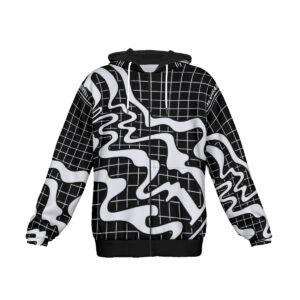 Break away from the ordinary with the Monochrome Gridflow Hoodie, designed for those who love a statement piece. The intricate grid and abstract white patterns create a futuristic aesthetic, while the soft, breathable fabric ensures all-day comfort. Turn heads wherever you go with this sleek and modern design.