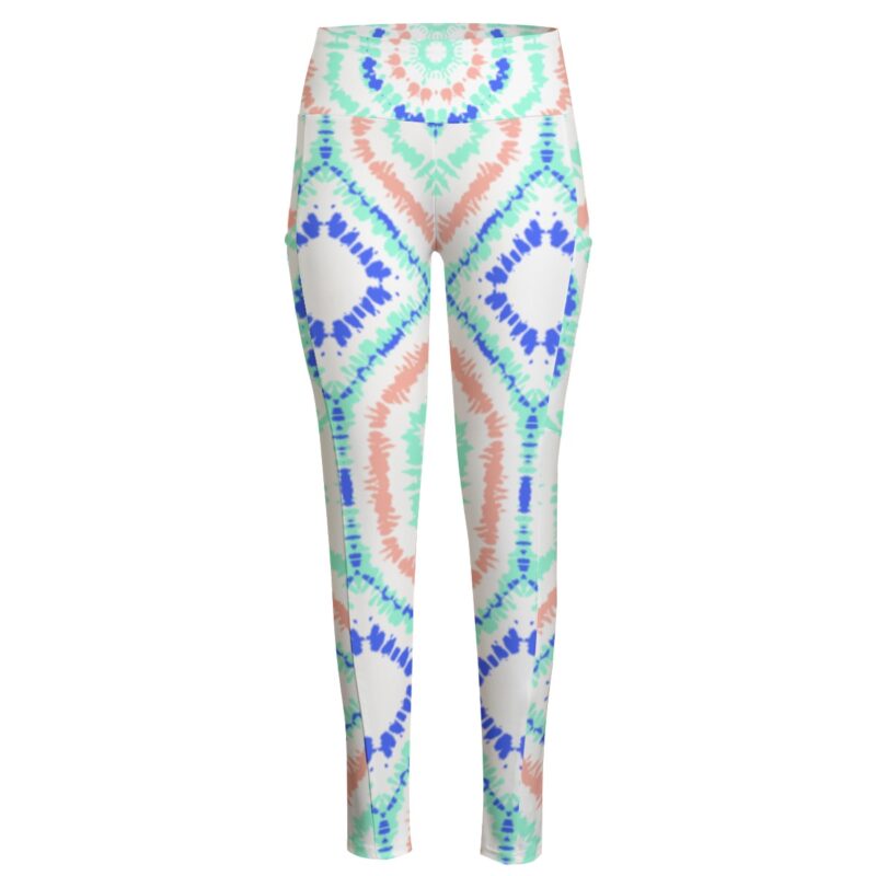 Bring a pop of color to your activewear with the Tie-Dye High-Waisted Leggings. Their eye-catching pastel tie-dye design is paired with a flattering high-waisted cut, making them the ultimate statement piece for yoga, running, or lounging.