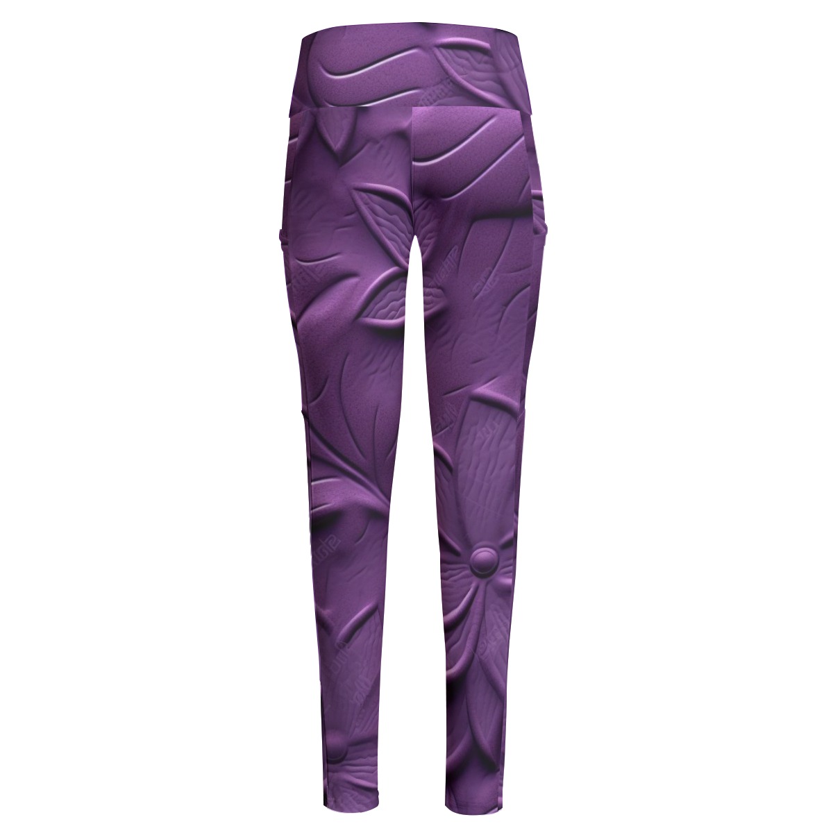 Step up your style game with the Embossed Floral Purple Leggings. With a unique textured floral design in a deep purple tone, these leggings combine elegance with functionality. The breathable and stretchy fabric provides comfort for any occasion.