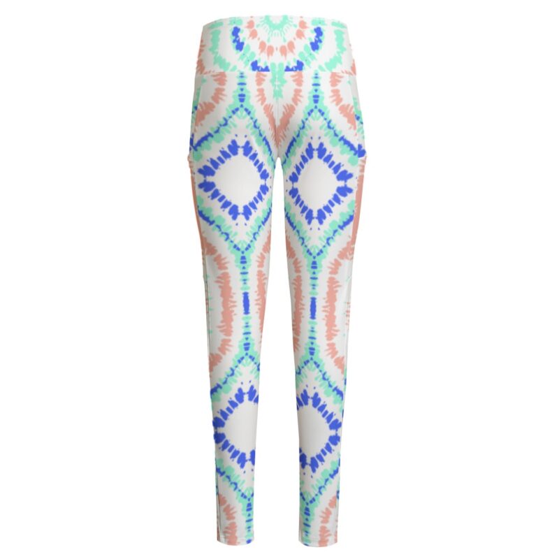Bring a pop of color to your activewear with the Tie-Dye High-Waisted Leggings. Their eye-catching pastel tie-dye design is paired with a flattering high-waisted cut, making them the ultimate statement piece for yoga, running, or lounging.