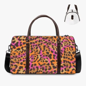 Travel in style with the Pussycat Leopard Print Duffel Bag, featuring vibrant animal prints and practical design. Spacious, sturdy, and stylish, it’s ideal for both quick trips and everyday use.