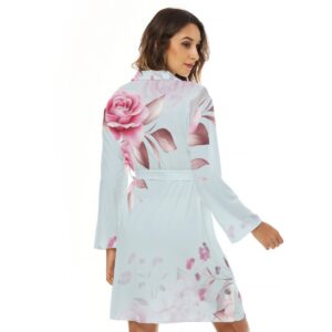 Wrap yourself in floral charm with the Elegant Bloom Robe. Its gentle pastel tones and romantic rose design make it a luxurious addition to your relaxation wardrobe. Soft, airy, and effortlessly chic.