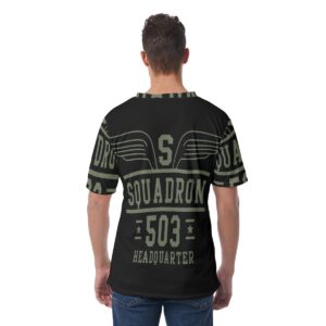 Step up your style game with the Squadron 503 V-Neck Tee, a must-have for fans of bold, military-inspired fashion. Its lightweight, comfortable fabric pairs perfectly with its commanding design, making it a standout choice for casual outings or active days.