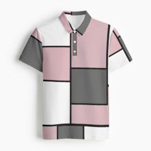 The Gridline Dreams Pink & White Polo Shirt is a standout piece from the Gridline Dreams collection. Its elegant geometric grid design paired with pastel hues brings a modern touch to any outfit. Soft, breathable fabric ensures comfort for every occasion.