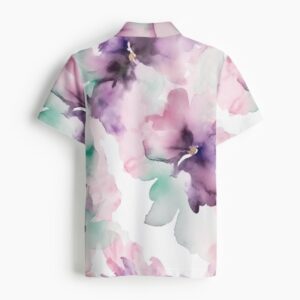 Channel tropical vibes with the Miami Vice Watercolor Floral Polo Shirt, a bold yet refined piece that combines artistic watercolor florals with a classic polo design. Its pastel hues and airy comfort make it a standout addition to your wardrobe.