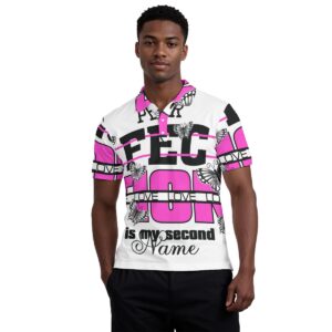 Make a statement with the Pink Butterfly Polo Shirt, a vibrant mix of butterflies and motivational "Love" designs. Comfortable, stylish, and versatile, this shirt is ideal for turning heads and spreading positivity wherever you go.