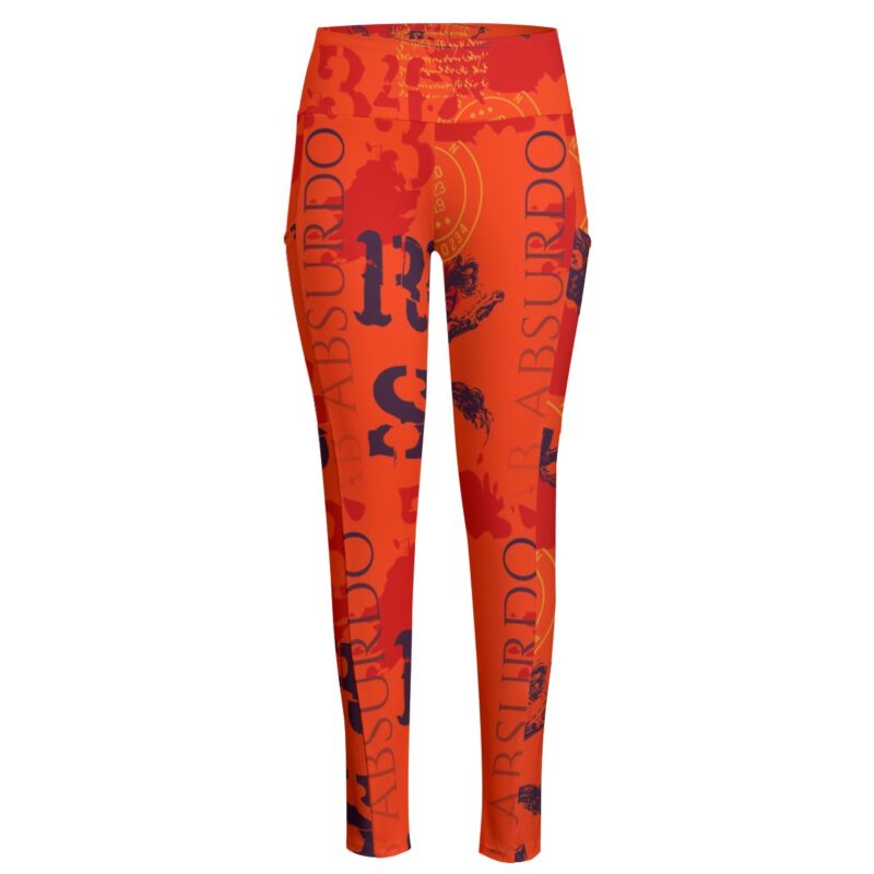 Unleash your wild side with the Absurdly Bold High-Waisted Leggings. Featuring an eclectic design in striking orange, these leggings are your ultimate choice for vibrant, fearless fashion.