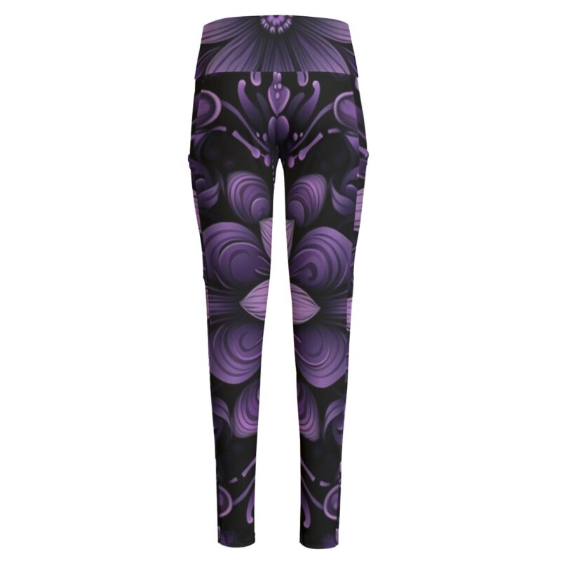 Unleash your inner goddess with the Mystic Bloom Purple Leggings. The bold floral print in mesmerizing shades of purple creates an effortlessly chic look, while the flexible and breathable fabric ensures all-day comfort.