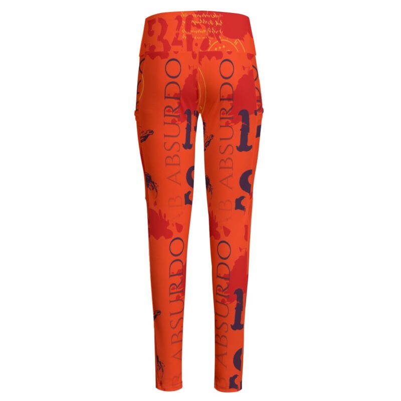 Unleash your wild side with the Absurdly Bold High-Waisted Leggings. Featuring an eclectic design in striking orange, these leggings are your ultimate choice for vibrant, fearless fashion.