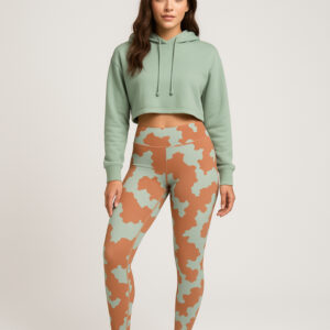 Stay cozy and fashionable with the Earth-Tone Cow Print High-Waisted Leggings. These leggings combine earthy tones and a chic cow print for a standout addition to your activewear collection.