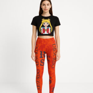 Unleash your wild side with the Absurdly Bold High-Waisted Leggings. Featuring an eclectic design in striking orange, these leggings are your ultimate choice for vibrant, fearless fashion.