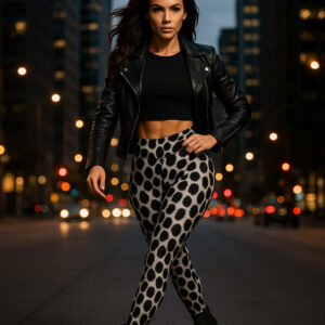 Channel the effortless power of the snow leopard in these monochrome statement leggings. Designed for the modern adventurer, the Snow Leopard Luxe Leggings combine fierce fashion with all-day comfort.