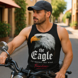 Fly high with the Eagle Freedom Tank Top, designed for those who embrace boldness and individuality. Featuring a majestic eagle and motivational text, this tank is a must-have for adventurers and freedom seekers alike.