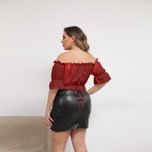 Flaunt your fun and feminine side with this stunning Off-Shoulder Crop Top. Featuring charming ruffle accents and a breezy fit, this top is a summer essential that exudes confidence and effortless style.